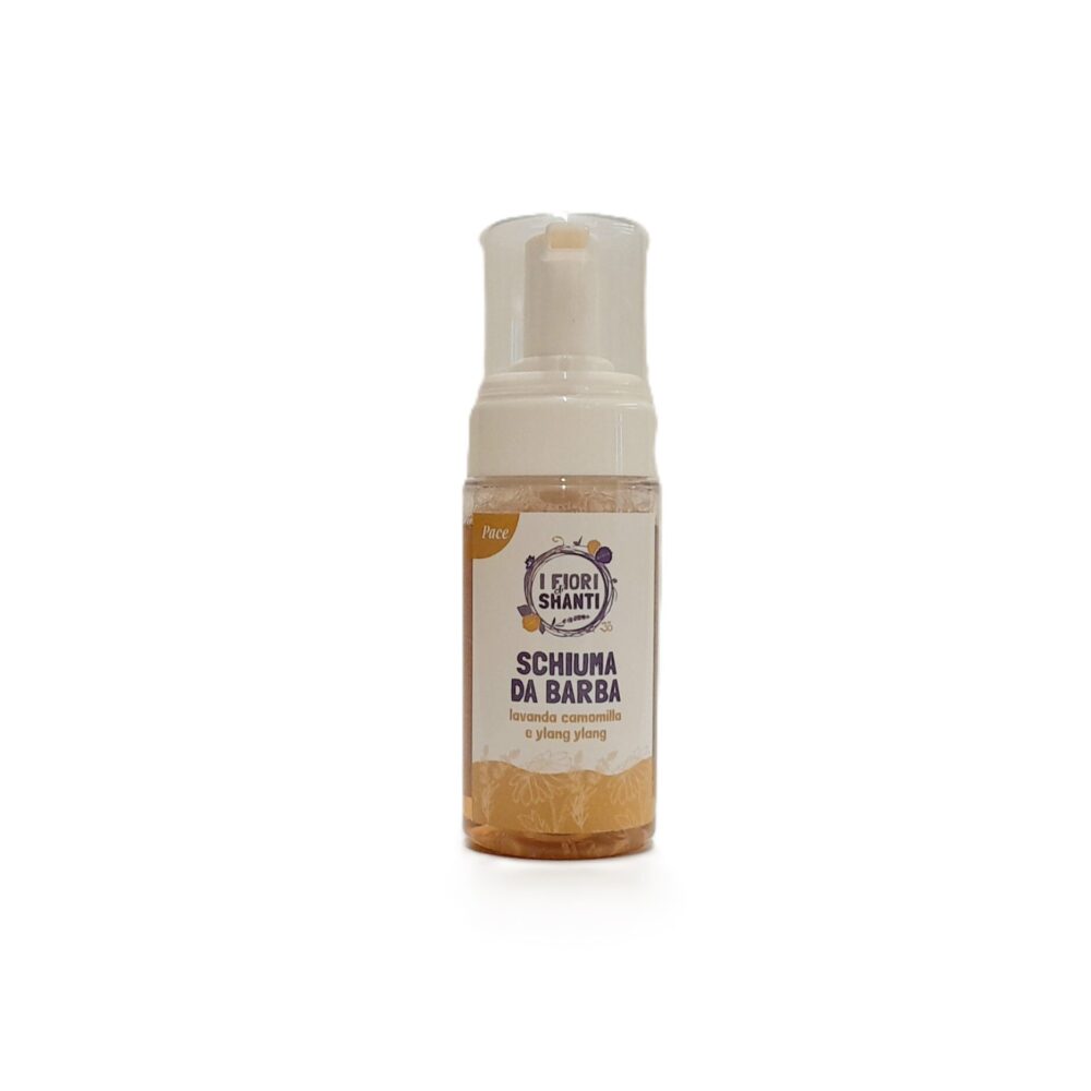 Schiuma da barba con olio essenziale di lavanda, camomilla e ylang ylang