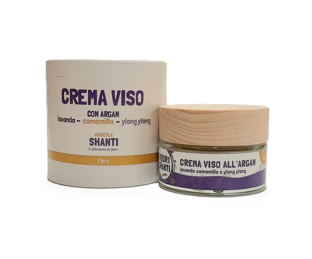 Crema viso all'Argan e olio essenziale di lavanda, camomilla e ylang ylang