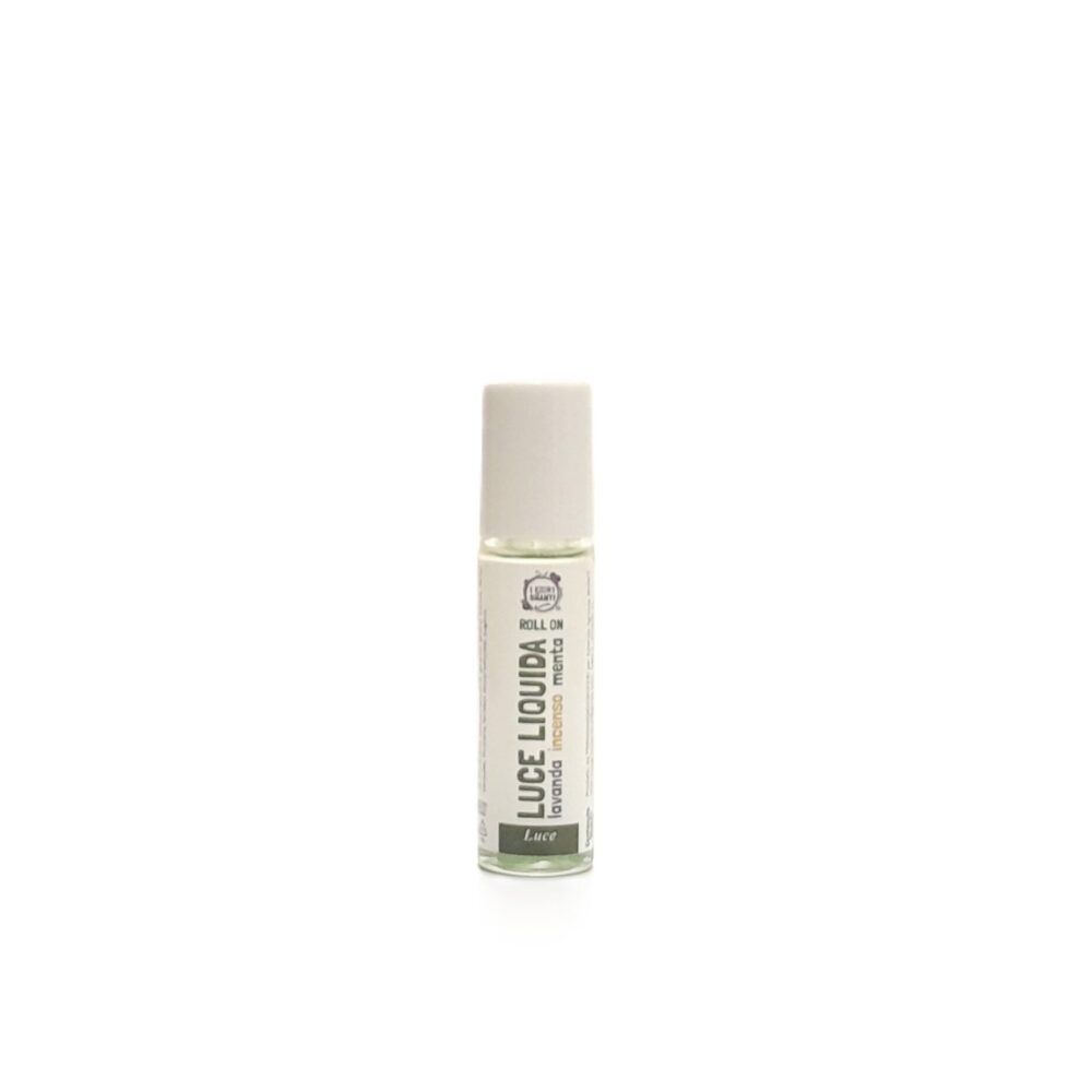 Roll-On Luce liquida con avventurina verde e olio essenziale di menta, lavanda ed incenso