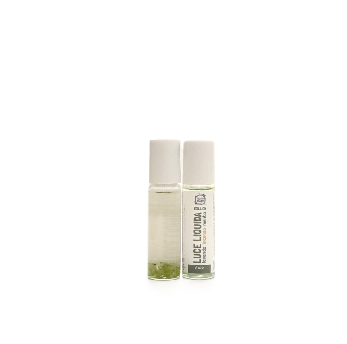 Roll-On Luce liquida con avventurina verde e olio essenziale di menta, lavanda ed incenso