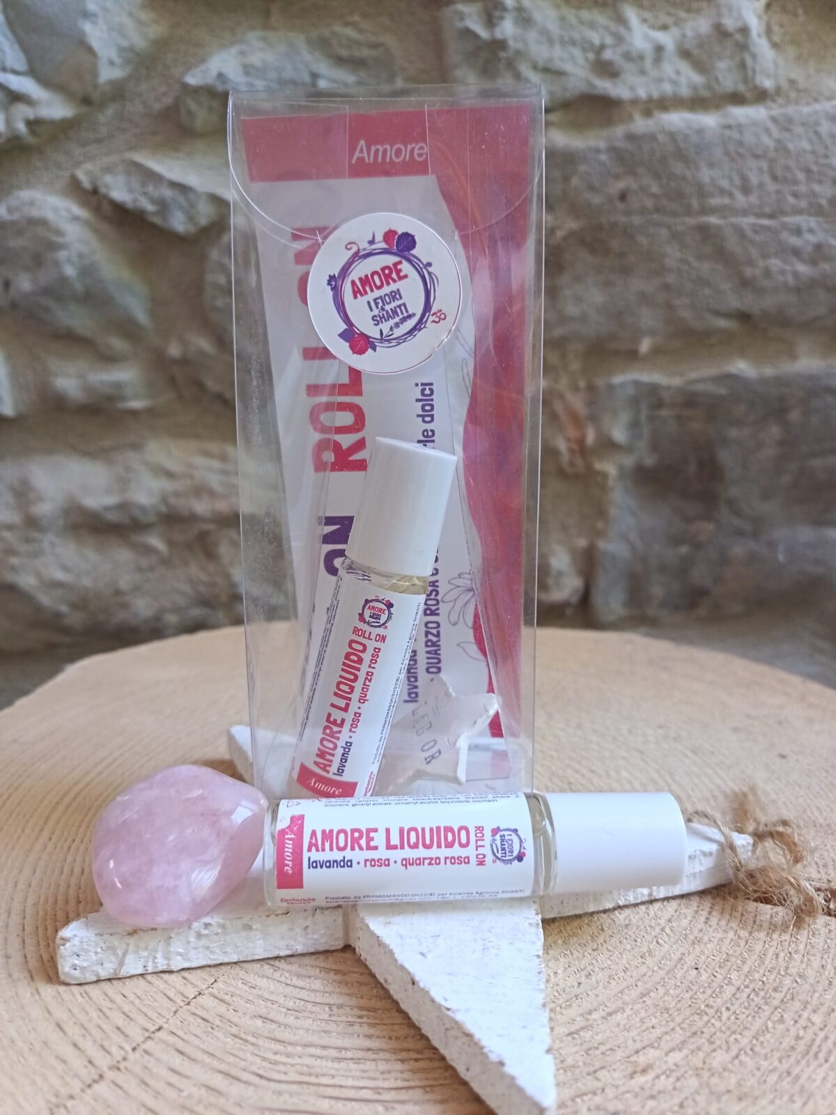 amore liquido Roll-On Amore liquido con quarzo rosa e olio essenziale di lavanda e rosa