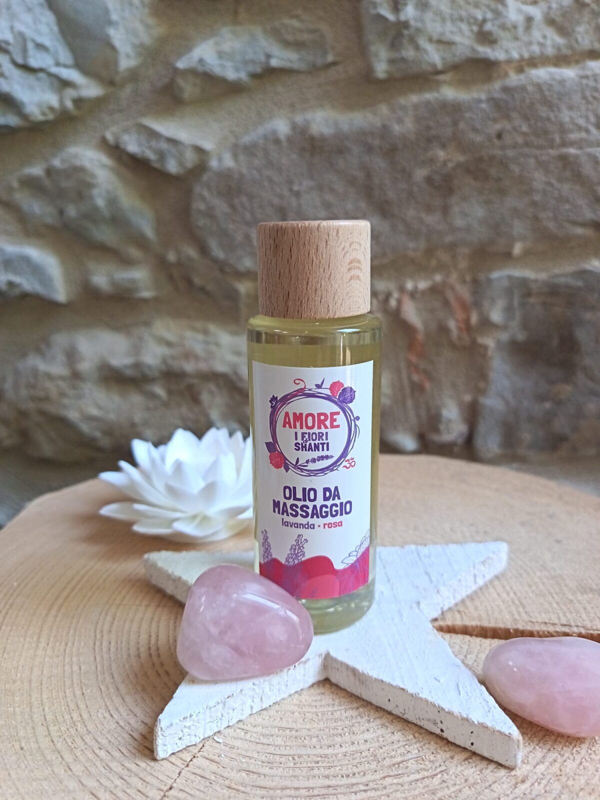 Olio da massaggio Amore, con Lavanda e Rosa