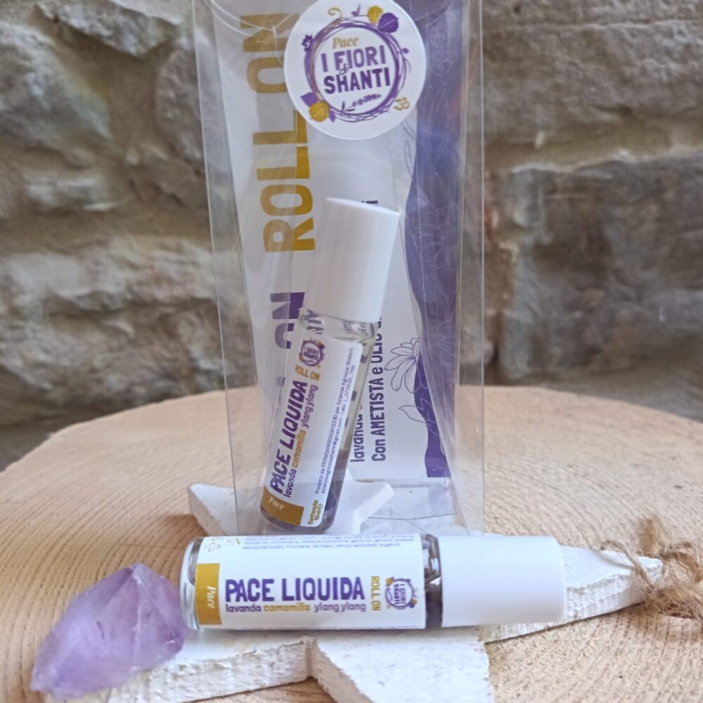 pace liquida Roll-On Pace liquida con ametista con olio essenziale di lavanda, camomilla e ylang ylang