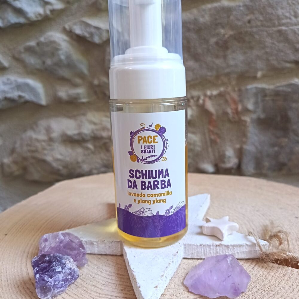 schiuma barba Schiuma da barba con olio essenziale di lavanda, camomilla e ylang ylang