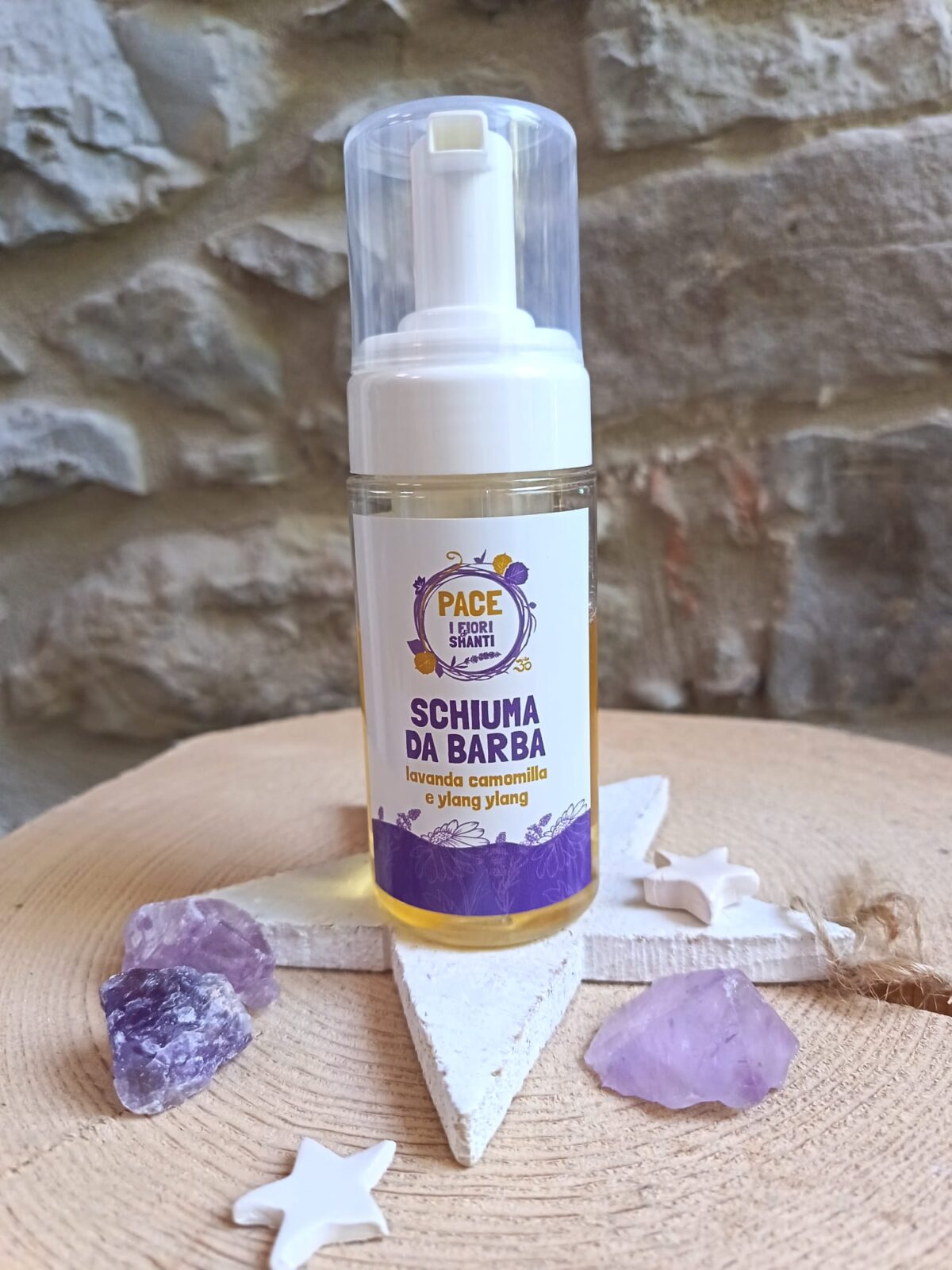 schiuma barba Schiuma da barba con olio essenziale di lavanda, camomilla e ylang ylang